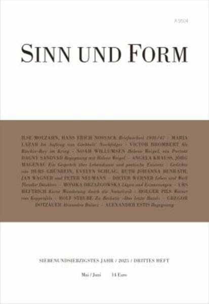 Sinn und Form 3/2025: Beiträge zur Literatur