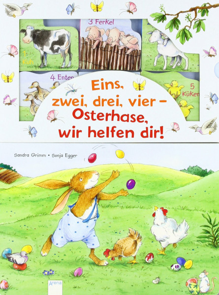 Eins, zwei, drei, vier - Osterhase wir helfen dir!: Mit 5 Papp-Minibücher (Pappbilderbuch)