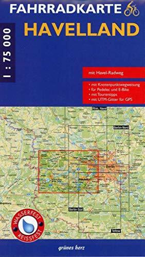 Fahrradkarte Havelland: Mit Havel-Radweg. Mit UTM-Gitter für GPS. Maßstab 1:75.000. Wasser- und reißfest. (Fahrradkarten)