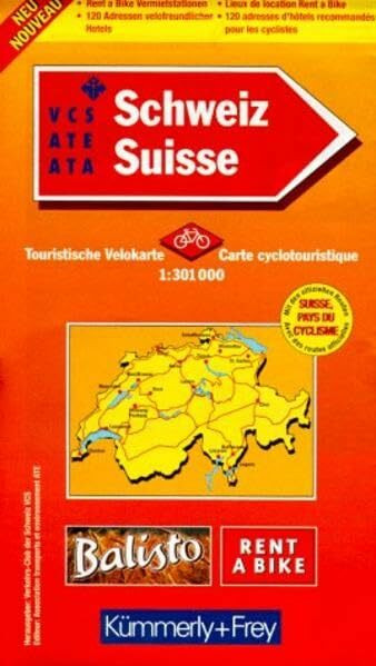 Kümmerly & Frey Karten, Schweiz, Touristische Velokarte: 1:301000. Mit Broschüre auf deutsch