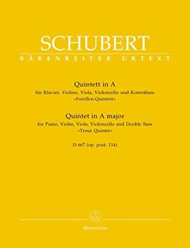 Trout Quintet Amaj D667 Parts – Violett, Violoncello, Contrabass und Klavier – Set