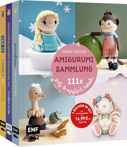 Meine große Amigurumi-Sammlung – 111x süß & magisch häkeln: Niedliche Figuren zum Kuscheln und Verschenken | 3 Bücher im Set – Mit allen Grundlagen Schritt für Schritt
