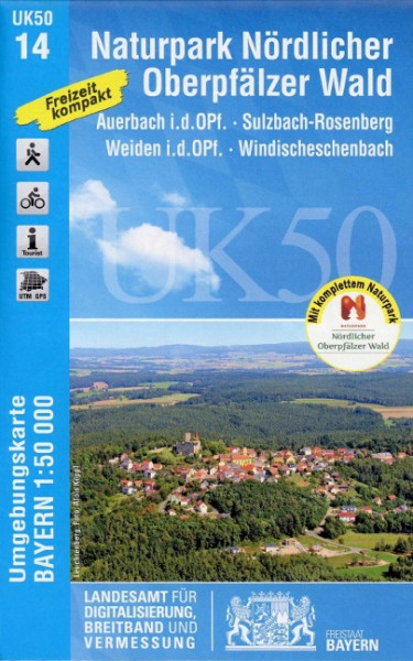 Naturpark Nördlicher Oberpfälzer Wald/West 1 : 50 000 ( (UK50-14))