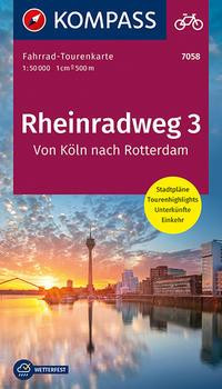 KOMPASS Fahrrad-Tourenkarte Rheinradweg 3, von Köln nach Rotterdam 1:50.000