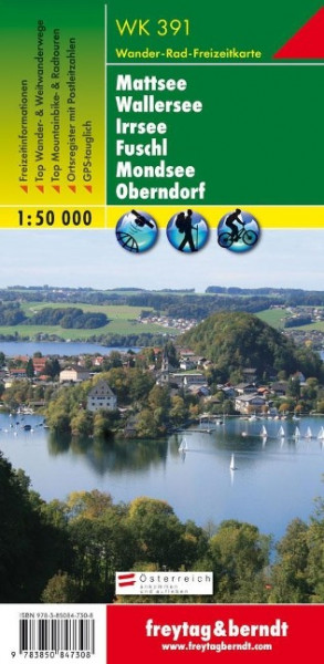 Mattsee, Wallersee, Irrsee, Fuschl, Mondsee, Oberndorf 1 : 50 000. WK 391