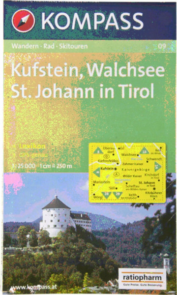 Kufstein, Walchsee, Sankt Johann in Tirol: Wander-, Rad- und Skitourenkarte. GPS-genau. 1:25.000