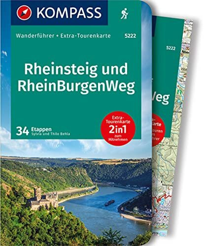 KOMPASS Wanderführer Rheinsteig RheinBurgenWeg, 60 Touren: mit Extra-Tourenkarte Maßstab 1:50.000, GPX-Daten zum Download