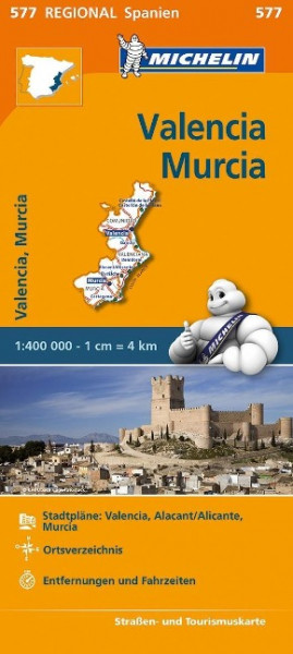 Michelin Valencia, Murcia. Straßen- und Tourismuskarte 1:400.000