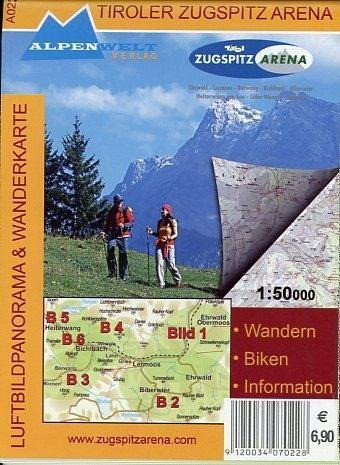 Tiroler Zugspitz Arena 1 : 50 000 Luftbildpanorama und Wanderkarte