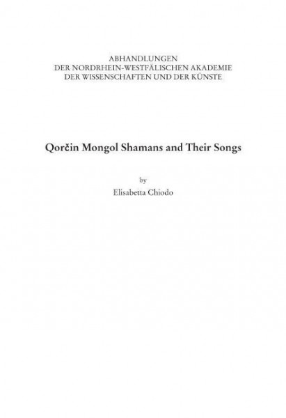 Qorcin Mongol Shamans and Their Songs