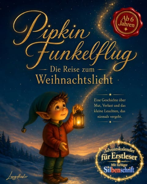 Adventskalender für Erstleser: Pipkin Funkelflug - Die Reise zum Weihnachtslicht I Silbenbuch ab 6 Jahren mit 24 Kapiteln, Rätseln und Mitmachideen zum Lesenlernen in der 1. und 2. Klasse