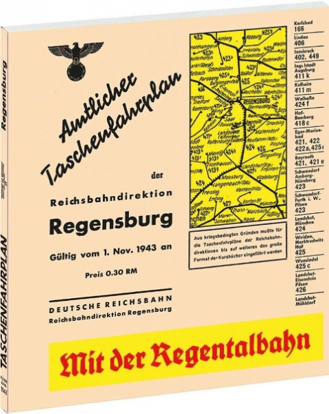Amtlicher Taschenfahrplan der Reichsbahndirektion Regensburg 1943