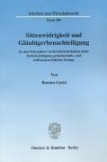 Sittenwidrigkeit und Gläubigerbenachteiligung