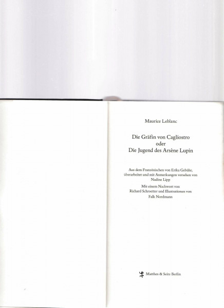 Die Gräfin Cagliostro oder die Jugend des Arsène Lupin (Französische Bibliothek)