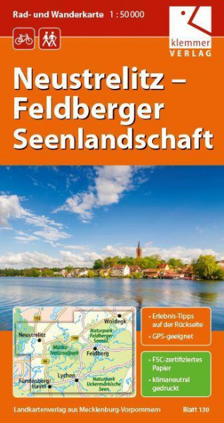Rad- und Wanderkarte Neustrelitz - Feldberger Seenlandschaft 1 : 50 000