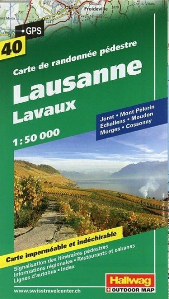 Lausanne, Lavaux Wanderkarte 1 : 50 000