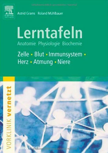 Lerntafeln "Vorklinik vernetzt" - Anatomie, Biochemie, Physiologie: Zelle, Blut, Immunsystem, Herz, Atmungswege, Niere und Harnwege: Zelle, Blut, Immunsystem, Herz, Atmung, Niere