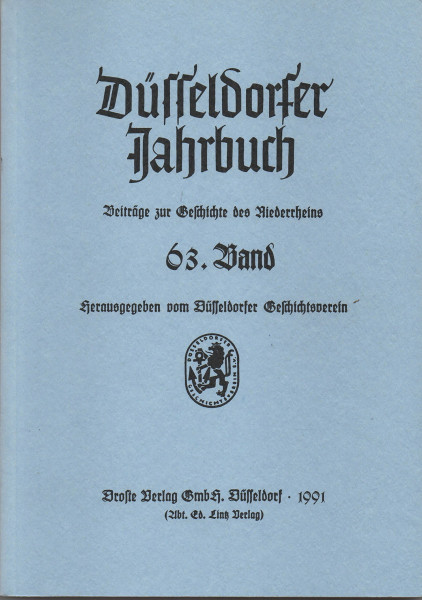 Düsseldorfer Jahrbuch. Beiträge zur Geschichte des Niederrheins