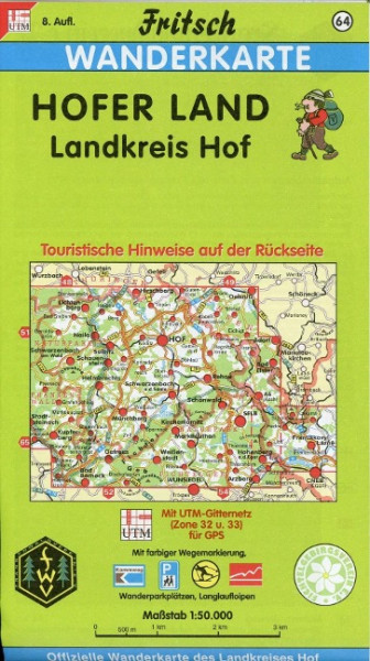 Hofer Land, Landkreis Hof 1 : 50 000. Fritsch Wanderkarte