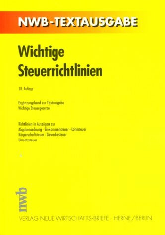 Wichtige Steuerrichtlinien. Ergänzungsband