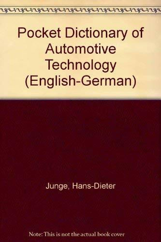 terminus - Pocket Dictionary Automotive Engineering: English /German (terminus Taschenwörterbücher Deutsch/Englisch)