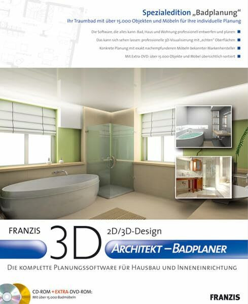 3D Innenarchitekt Bad: Die komplette Planungssoftware Hausbau und Inneneinrichtung. 2D/3D-Design. Für Windows 98 SE/ME/XP/Vista