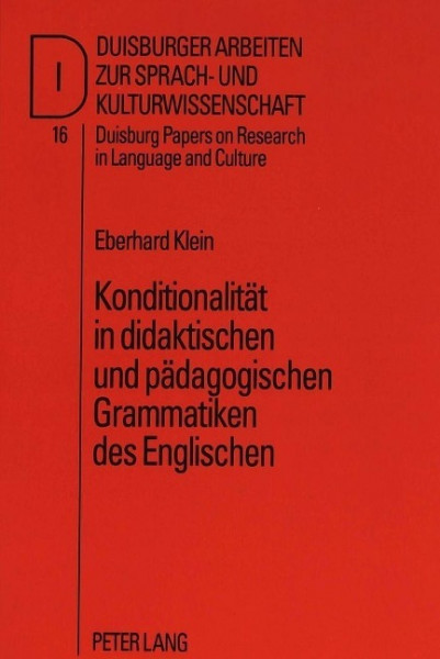 Konditionalität in didaktischen und pädagogischen Grammatiken des Englischen