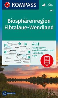 KOMPASS Wanderkarte 862 Biosphärenregion Elbtalaue-Wendland 1:50.000