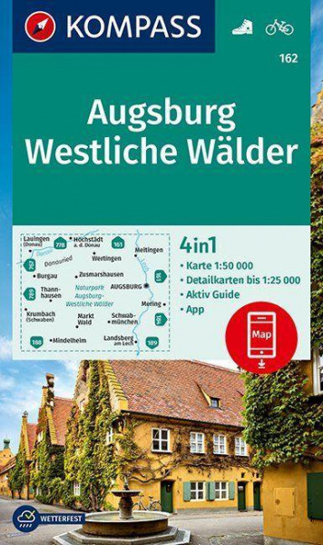 KOMPASS Wanderkarte Augsburg, Westliche Wälder 1:50 000