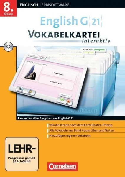English G 21. Band 4: 8. Schuljahr. Vokabelkarteien interaktiv - zu allen Ausgaben. Windows 7; Vista