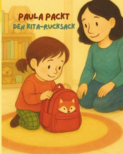 Paula packt den Kita-Rucksack: „Ein liebevoll illustriertes Bilderbuch zur sanften Kita-Eingewöhnung – nach dem Berliner Modell. Für Kinder ab 2 Jahren zum Vorlesen, Mutmachen und Verstehen.“