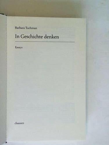 In Geschichte denken. Essays