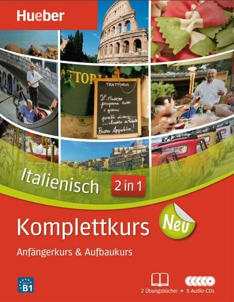 Komplettkurs Italienisch Neu: Anfängerkurs & Aufbaukurs / Paket: 2 Übungsbücher + 5 Audio-CDs