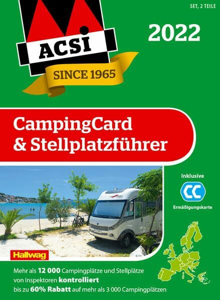 ACSI CampingCard & Stellplatzführer 2022: Bestehend aus 2 Bänden inkl. ACSI CampingCard Ermässigungskarte (Hallwag ACSI Campingführer)