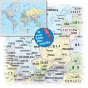 Bacher Business World. Die Welt 1 : 31 000 000. Posterkarte folienbeschichtet
