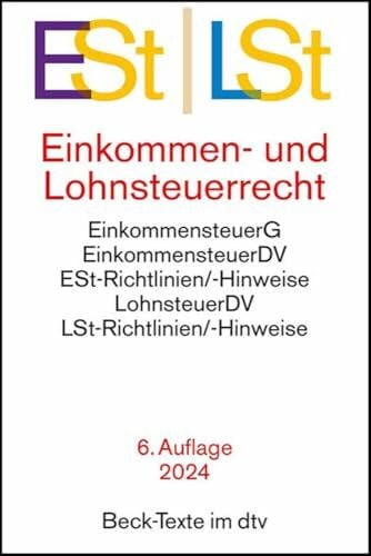 Einkommen- / Lohnsteuerrecht. ESt / LSt: Einkommensteuergesetz mit Einkommensteuer-Grund- und -Splittingtabelle, ... Sachregister. Rechtsstand: 1. Mai 2024
