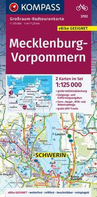 KOMPASS Großraum-Radtourenkarte 3702 Mecklenburg-Vorpommern 1:125.000