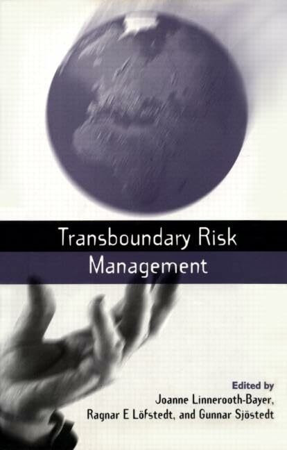 Earthscan Ltd Transboundary Risk Management (Risk, Society And Policy Series)
