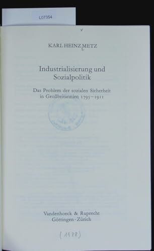 Industrialisierung und Sozialpolitik: Das Problem der sozialen Sicherheit in Großbritannien 1795-1911
