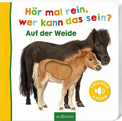 Hör mal rein, wer kann das sein? – Auf der Weide: Streicheln und hören | Hochwertiges Pappbilderbuch mit 5 Sounds und Fühlelementen für Kinder ab 6 Monaten