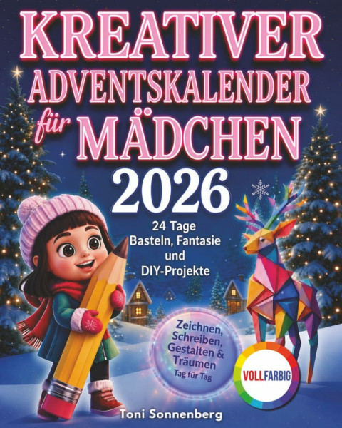 Kreativer Adventskalender für Mädchen: 24 Tage voller Fantasie, Kunst und Selbstvertrauen – Das Mitmachbuch zum Zeichnen, Schreiben und Entdecken