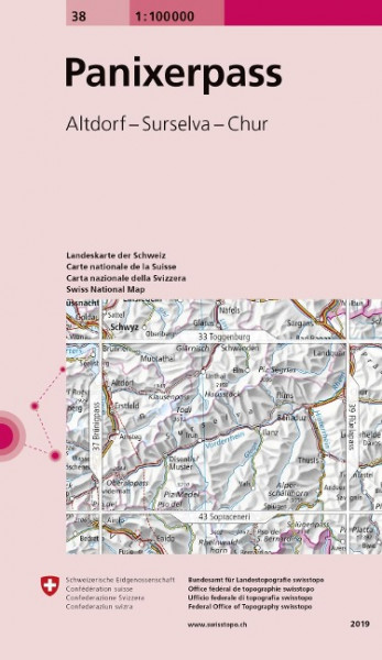 Swisstopo 1 : 100 000 Panixerpass: Landeskarte der Schweiz