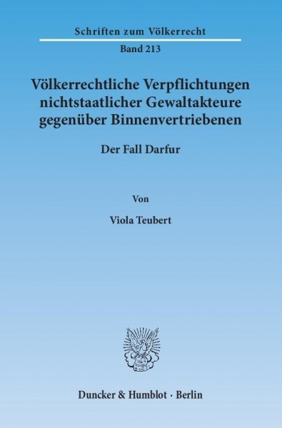 Völkerrechtliche Verpflichtungen nichtstaatlicher Gewaltakteure gegenüber Binnenvertriebenen
