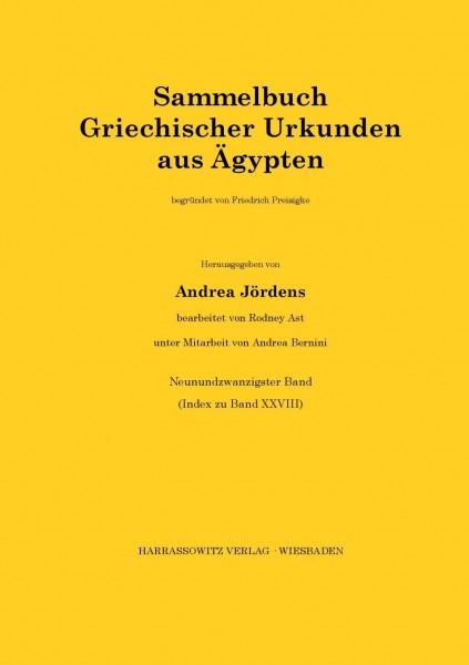 Sammelbuch Griechischer Urkunden aus Ägypten, 29 Index zu 28