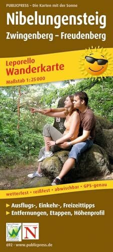 Publicpress Leporello Wanderkarte Nibelungensteig, Zwingenberg, Freudenberg, Leporello Wanderkarte 1:25.000 1:25.000: Mit Ausflugszielen, Einkehr- & ... GPS-genau. (Leporello Wanderkarte: LEP-WK)