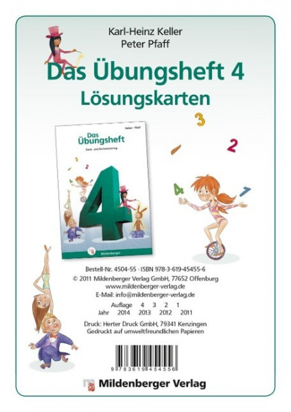 Das Übungsheft Mathematik 4 - Lösungskarten zur Selbstkontrolle