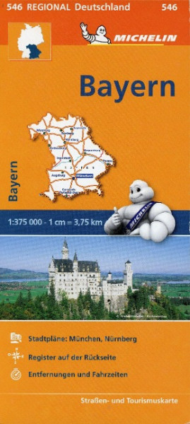 Michelin Regionalkarte Bayern 1 : 375 000