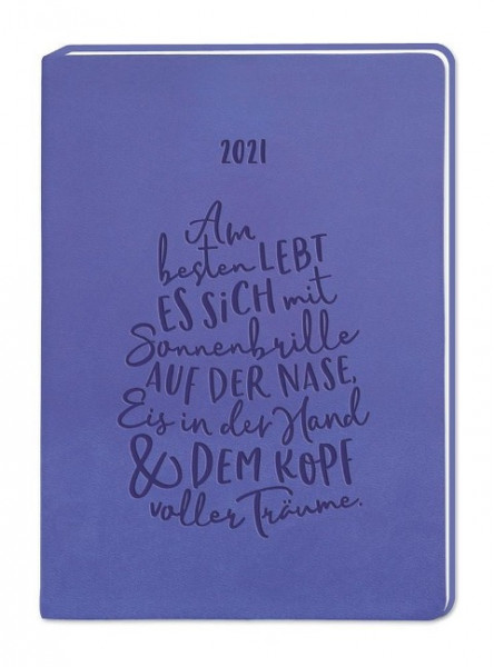 Terminplaner Lederlook A6 "Lila" 2021