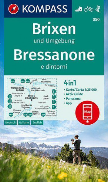 KOMPASS Wanderkarte Brixen und Umgebung, Bressanone e dintorni 1:25000