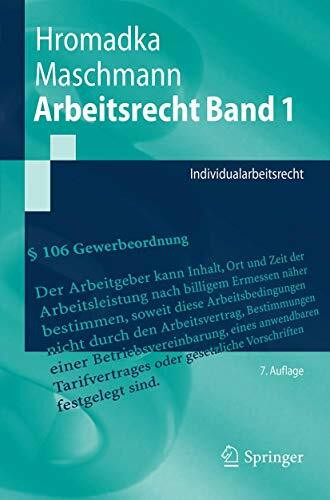 Arbeitsrecht Band 1: Individualarbeitsrecht (Springer-Lehrbuch, Band 1)